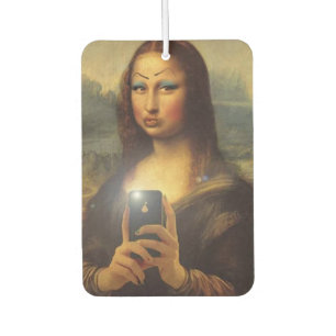 Désodorisant Pour Voiture Mona Lisa fait un drôle de visage avec maquillage 