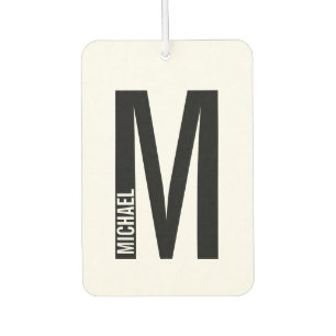 Désodorisant Pour Voiture Monogramme et nom personnalisés modernes