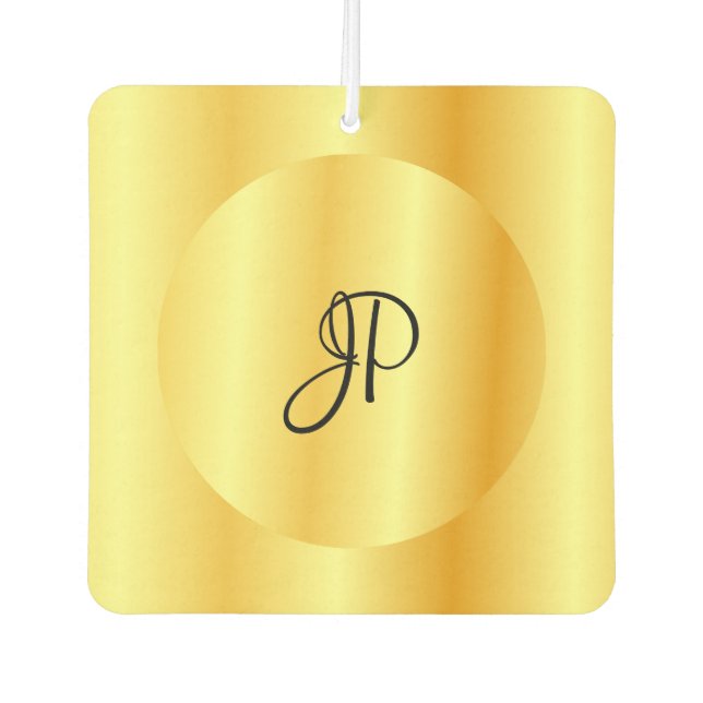 Désodorisant Pour Voiture Monogramme Gold Look Modèle Élégant moderne (Devant)