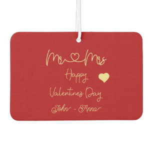 Désodorisant Pour Voiture Monsieur et Madame Bonne Saint-Valentin Personnali