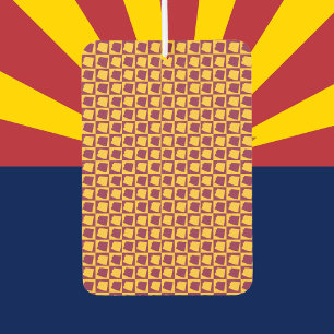 Désodorisant Pour Voiture Motif Arizona Pop Art Damier Marron Or