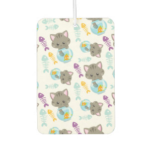Désodorisant Pour Voiture Motif De Chats, Chats Mignons, Chatons, Poisson