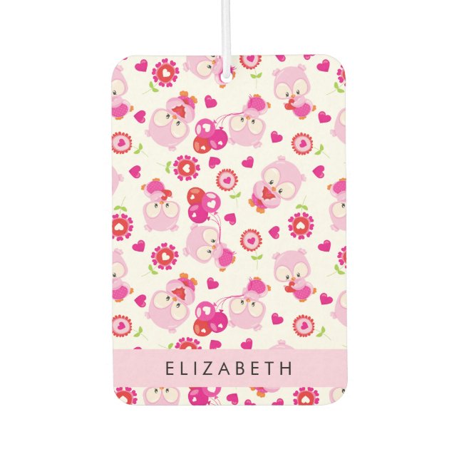 Désodorisant Pour Voiture Motif De Chouettes, Chouettes Mignonnes, Chouettes (Devant)