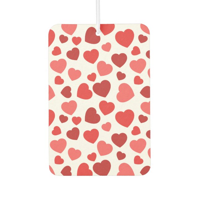 Désodorisant Pour Voiture Motif Des Coeurs, Coeurs Rouges, Motif Des Coeurs (Devant)