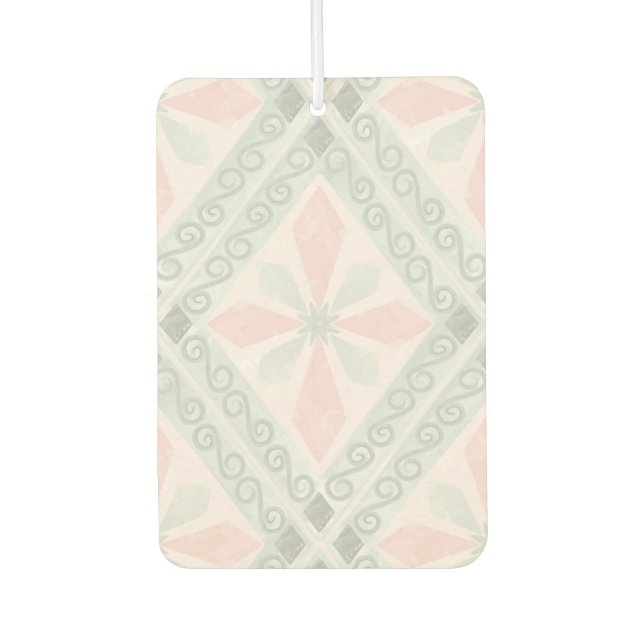 Désodorisant Pour Voiture Motif diamant pastel vert et rose (Devant)