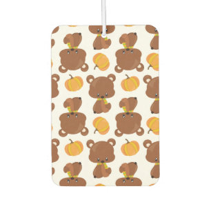 Désodorisant Pour Voiture Motif D'Ours, Ours Mignons, Automne, Citrouille