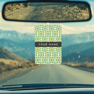 Désodorisant Pour Voiture Motif feuille, Feuilles verts, votre nom