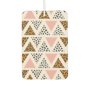 Désodorisant Pour Voiture Motif Léopard Chic et Triangle Rose