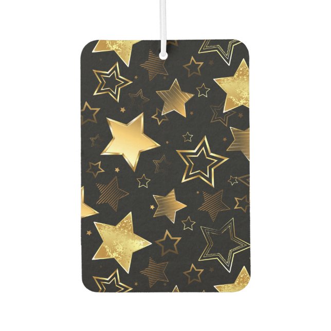Désodorisant Pour Voiture Motif sans couture avec étoiles d'or (Devant)