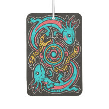 Motif tribal aztèque axolotl Xolotl mythologie boh