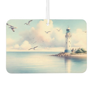Désodorisant Pour Voiture Mouette de phare côtier Sérénité du ciel pastel