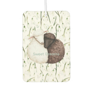 Désodorisant Pour Voiture Moutons Fleurs Blanc Brun 