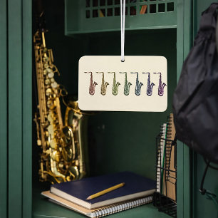 Désodorisant Pour Voiture Musique Art Saxophones Arc-en-ciel   Saxophone Col