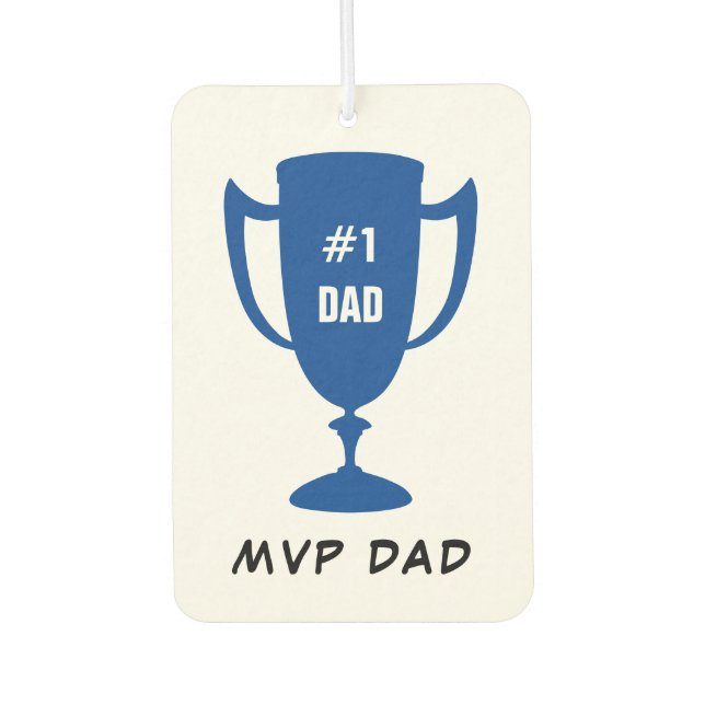 Désodorisant Pour Voiture MVP Papa Trophée Bleu Photo personnalisée (Devant)
