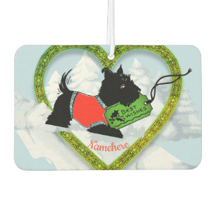 Désodorisant Pour Voiture Noël classique, Chien écossais rétro, Freshener à