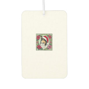 Désodorisant Pour Voiture Noël Collie Chien Illustration Yule Collies 5