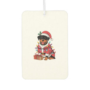 Désodorisant Pour Voiture Noël de l'éclairage de Noël Père Noël Rottweiler C