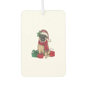 Désodorisant Pour Voiture Noël de Noël de fête de Père Noël Malinois Chien