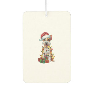 Désodorisant Pour Voiture Noël de Noël Lumière Père Noël Silky Terrier Chien