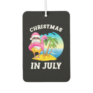 Désodorisant Pour Voiture Noël En Juillet Père Noël Flamant rose Pool Été