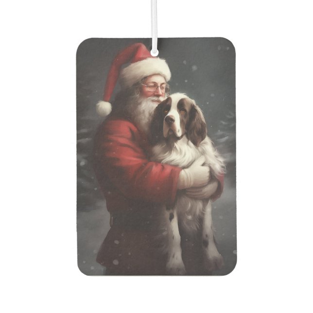 Désodorisant Pour Voiture Noël festif Springer Spaniel Santa Claus (Devant)