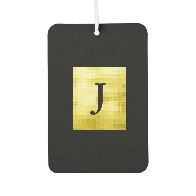 Désodorisant Pour Voiture Noir à panneaux en or II (Devant)