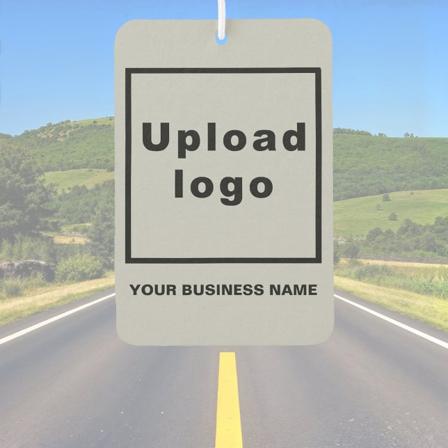 Désodorisant Pour Voiture Nom de l'entreprise et logo sur Grey Air Freshener (Business name and logo on gray air freshener)