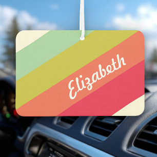 Désodorisant Pour Voiture Nom personnalisé arc-en-ciel pastel