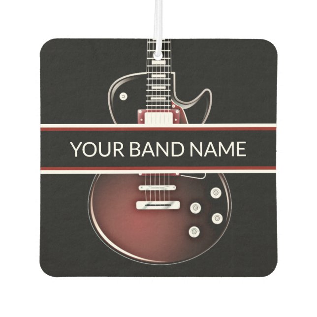 Désodorisant Pour Voiture Nom personnalisé Band Merch Guitare Rock and Roll  (Devant)