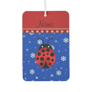 Désodorisant Pour Voiture Nom personnalisé coccinelle bleu flocons de neige