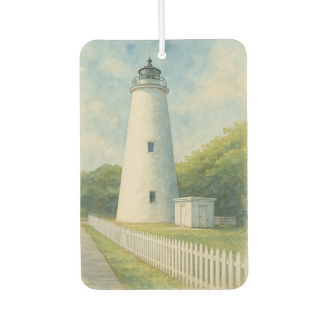 Désodorisant Pour Voiture Ocracoke Lighthouse Watercolor (Devant)