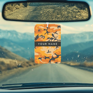 Désodorisant Pour Voiture Orange Camouflage Votre nom Personnalisez