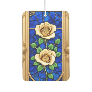 Désodorisant Pour Voiture Ornement Rose Dorée Artwork