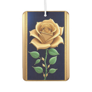 Désodorisant Pour Voiture Ornement Rose Dorée Artwork