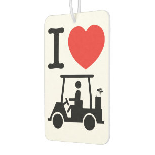 Désodorisant Pour Voiture Panier de golf I Heart (Love)
