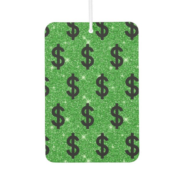 Désodorisant Pour Voiture Panneau Dollar Noir Argent Entrepreneur Wall Stree (Devant)
