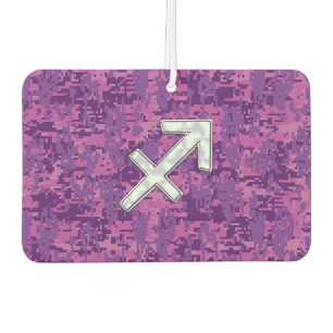 Désodorisant Pour Voiture Panneau Zodiac Pearl Sagittarius Fuchsia Camo numé