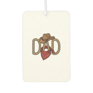 Désodorisant Pour Voiture Papa Cowboy Corda Chapeau Bandana Gravure Vintage