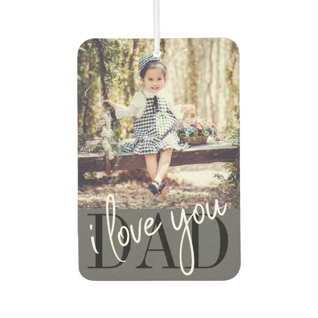 Désodorisant Pour Voiture Papa Je T'Aime Photo Enfant (Devant)