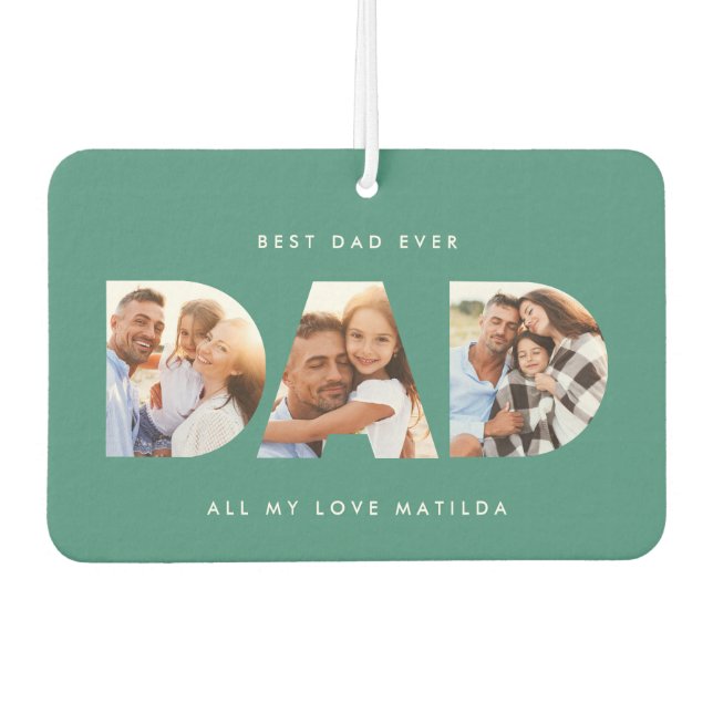 Désodorisant Pour Voiture Papa photo typographie moderne cadeau enfant (Devant)