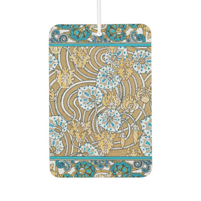 Désodorisant Pour Voiture papier peint bleu art nouveau cyclamen (Devant)
