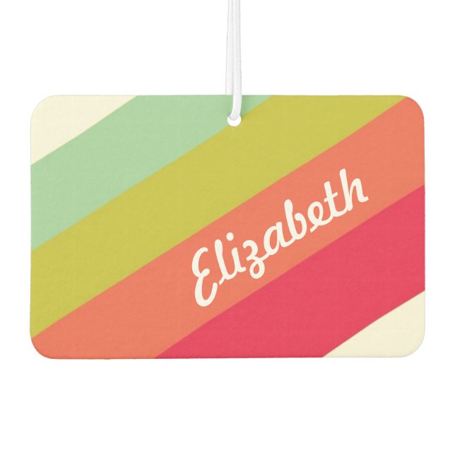 Désodorisant Pour Voiture Pastel Rainbow Nom personnalisé (Devant)