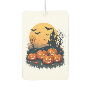 Désodorisant Pour Voiture Patch de citrouille effrayant - T-shirt rétro Hall