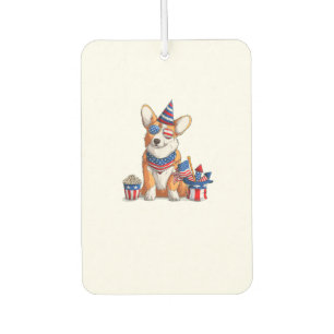 Désodorisant Pour Voiture Patriotique Welsh Corgi Chien 4 juillet
