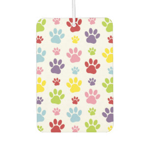 Désodorisant Pour Voiture Paws colorés, Motif Paw, Paws de chien, Empreintes
