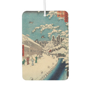 Désodorisant Pour Voiture Paysage hivernal d'Hiroshige japon ukiyo-e antique