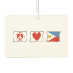 Désodorisant Pour Voiture Peace Love et Carrés philippins