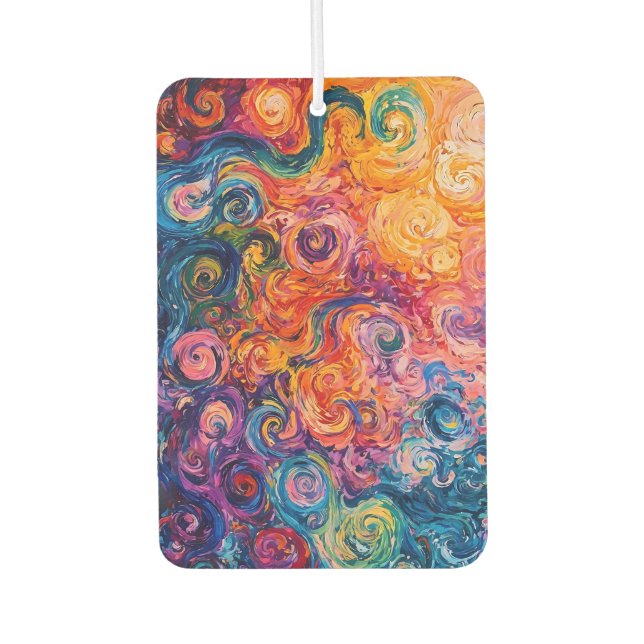 Désodorisant Pour Voiture Peinture à l'huile de tourbillons psychédélique (Devant)