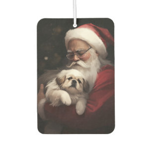 Désodorisant Pour Voiture Pekingese avec le Père Noël Festif Noël