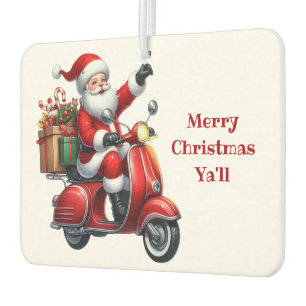 Désodorisant Pour Voiture Père Noël De Noël Sur Un Scooter